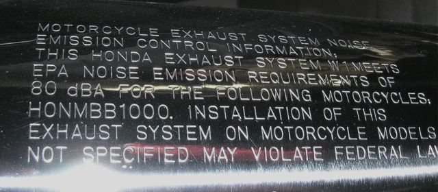 EPA muffler label