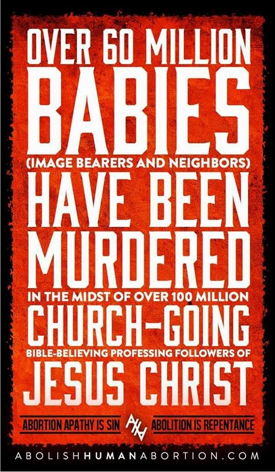 abortion - 60 mil babies aborted and no church backlash