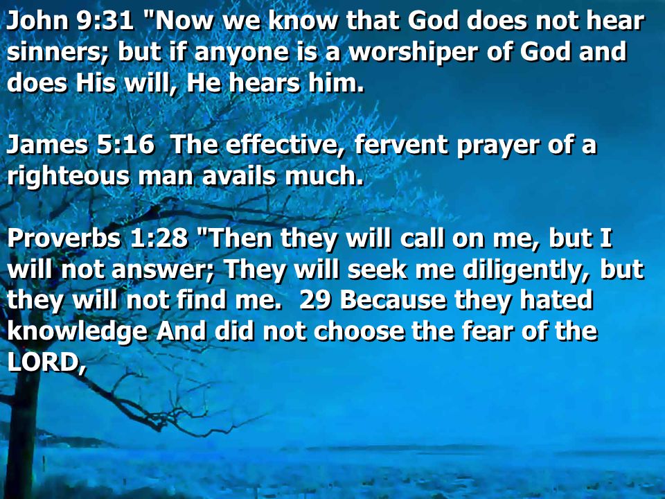 Jesus - prayers of the wicked