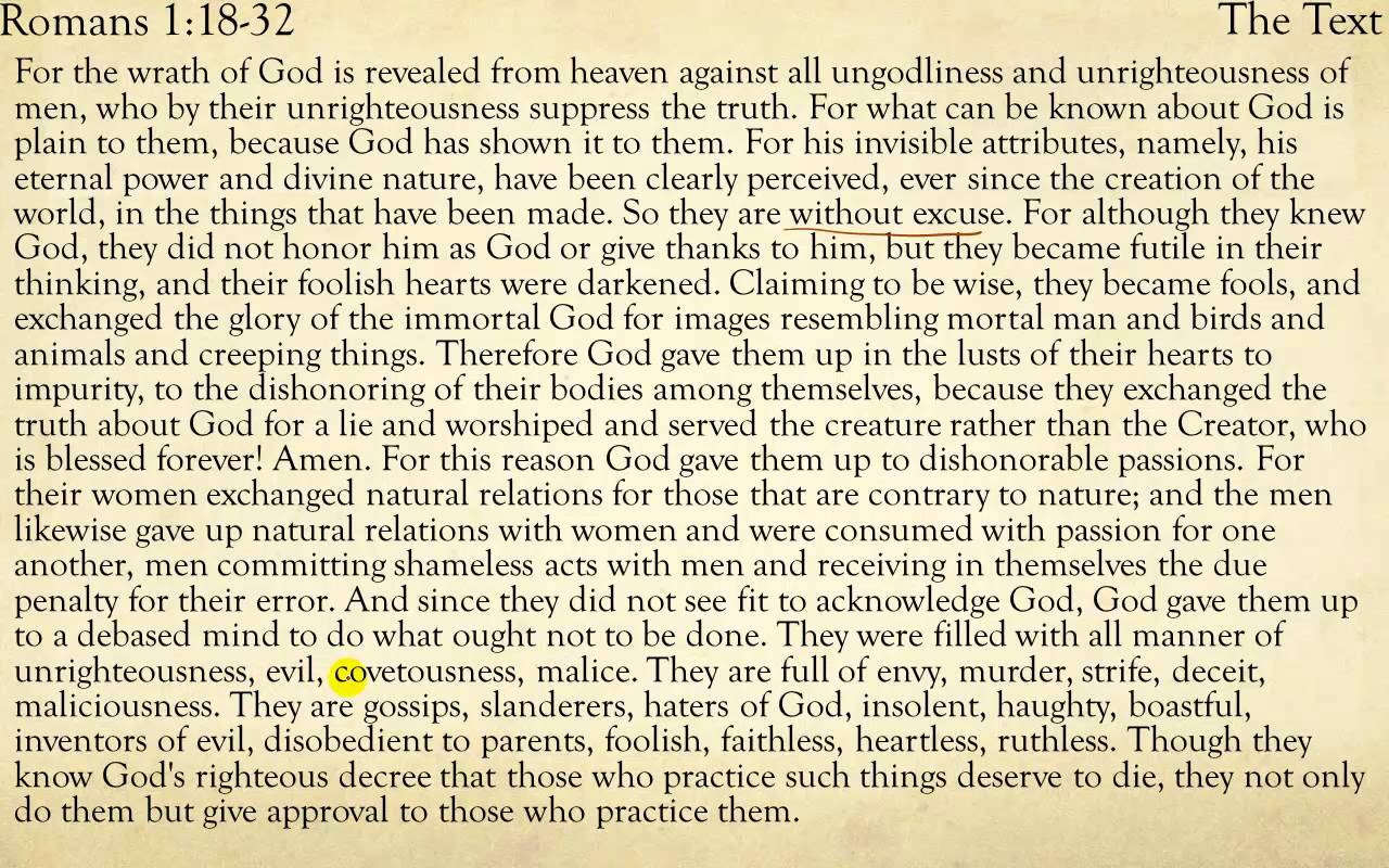 Jesus - Romans 1 18-32