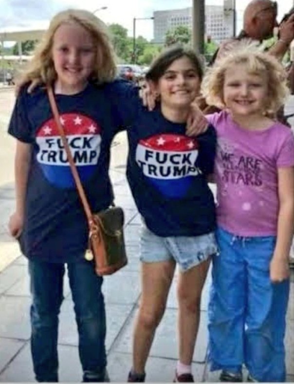 democrat - children wearing shirts f-trump