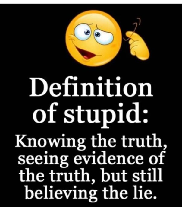 atheism - definition of stupid knowing the truth seeing evidence of the truth but still believing the lie