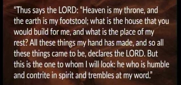 jesus - thus says the Lord heaven is my throne and the earth is my footstool