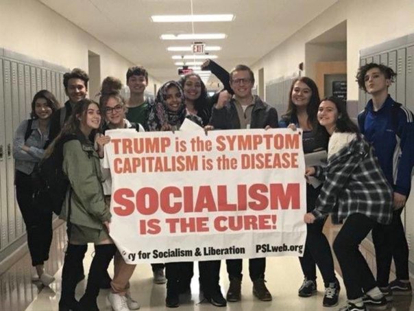 democrat - american students celebrating socialism
