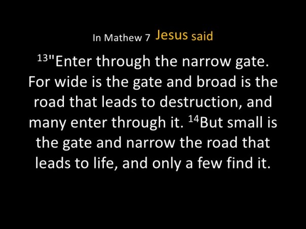 Jesus - Enter through the narrow gate