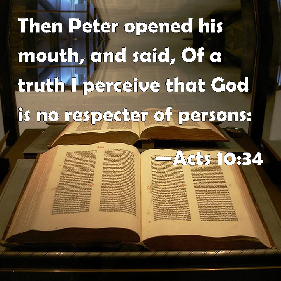 jesus - god is not a respecter of persons