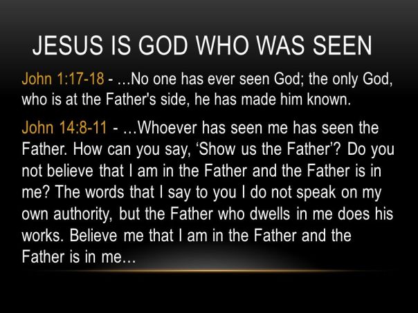 Jesus - he who has seen me has seen the father